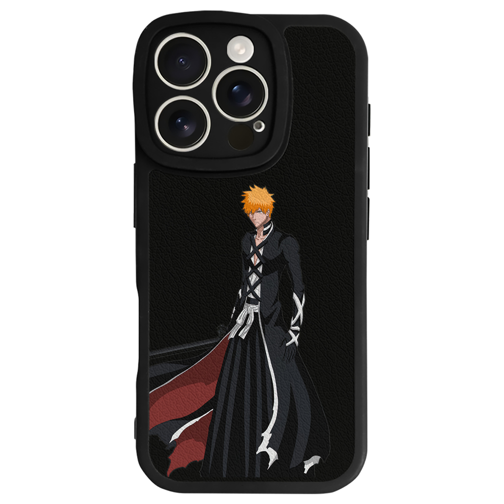 ブリーチ 黒崎一護（くろさき いちご）BLEACH Kurosaki Ichigo 【iPhone 16シリーズ対応】シリコンスマホケース（レザー調） 材質：シリコン